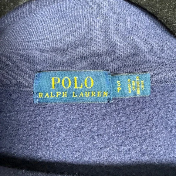 Polo Ralph Lauren Sweatshirt Womens Small Navy Blue Button Neck Nautical Graphic - Picture 7 of 8